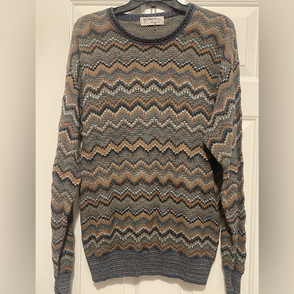 Men's Multicolor Chevron Crewneck Sweater